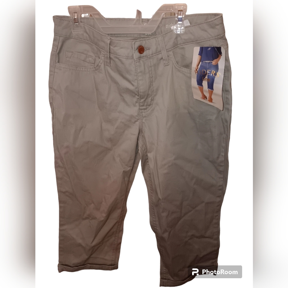 Women's Lee Riders Midrise Capris Kacki Pants Jeans
